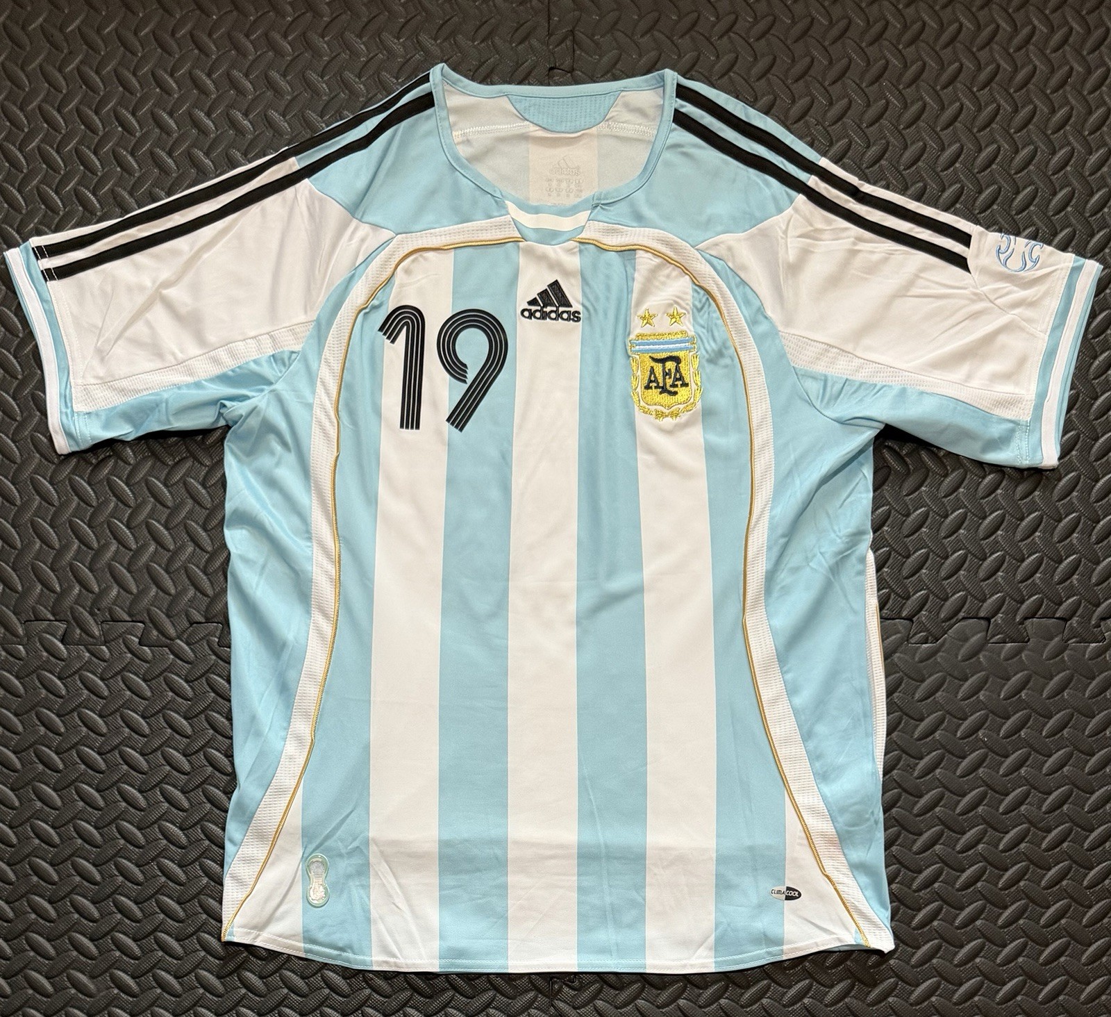 Lionel Messi Argentina Home Retro Jersey Worldcup 2006 #19 Vintage Shirt Size XL