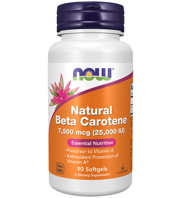 Now Foods Beta Carotene 25000 IU 90 Softgels