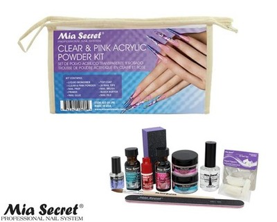 Mia Secret Clear & Pink Acrylic Powder Nail Kit for Beginners & Pros