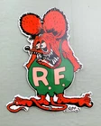 VINTAGE RF RATFINK 8x6.5" MOTOR OIL PORCELAIN GAS PUMP STATION PETROLEUM SIGN