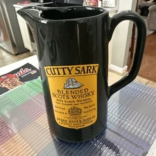Vintage~Cutty Sark~Scotch Whiskey~Ceramic Pitcher~Dark Green~England~4/5 quart
