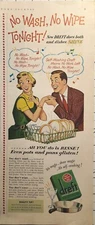Dreft Laundry Dish Detergent Couple Singing Jingle No Wash Vintage Print Ad 1952