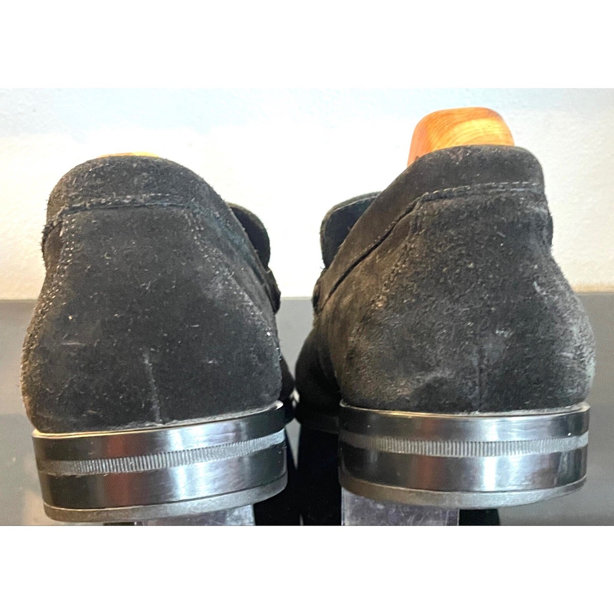 Stacy Adams Nesbit Black Leather Suede Almond Apron Pinch Toe Shoes Size 14 Stacy Adams Nesbit Black Leather Suede Almond Apron Pinch  main image 4