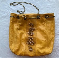 Etui London Handmade Leather Cross-Body Bag Detail Beading - new with tags