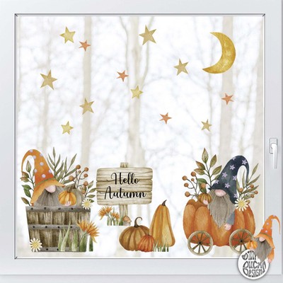 Dizzy Duck Herbst Gonk Halloween Fensterklammern - Herbstwichtel Kürbis Fensteraufkleber