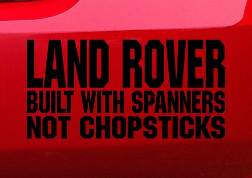 LAND ROVER discovery Series Funny 4x4 Vinyl Stickers BUILT SPANNER ...