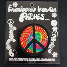 Vintage NOS Embroidered Iron-on Patches By Kalan "Peace" 1996