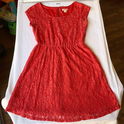 xhilaration dress orange Xhilaration Burnt Orange Floral Long Sleeve Dress Small