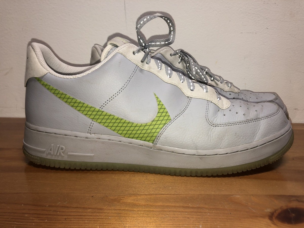Nike Air Force 1 AF1 Shoes Low Volt Gray Neon Green Mens