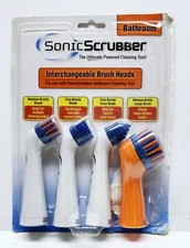 Sonic Scrubber Bathroom Power Cleaner Interchangeable 4 Brushes - NEW
