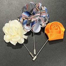 3 Pieces Lapel Pin Set Men Suit Fabric Brooches