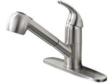 Ufaucet Home QYT007L-D, 1 Handle Kitchen Sink Faucet Brushed Nickel