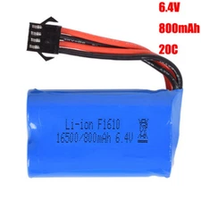 1Pcs 6.4v 800mAh Li-po Battery with SM-4P for Weili 6-wheel Off-road RC Toy Cars