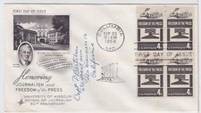 TurtlesTradingPost - Freedom of the Press #1119- 1958 Artcraft FDC- Block of 4