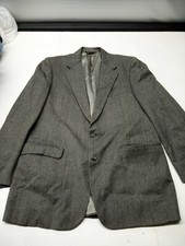 Mens Virgin Wool Signals from Donald Brooks Grey Suit Jacket Made in USA 44R