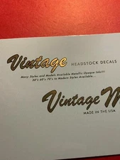 Vintage Reproduction Guitar Headstock Waterslide Metallic Decals 2 per order SV2