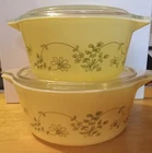 Vintage Pyrex Shenandoah Casserole Baking Dish Set Of Two With LIDS