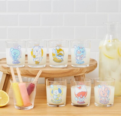 BTS BT21 グラス 7個セット RARE BTS BT21 Kuji 2022 Happy Bath Time Glass Collection 7PCS Full