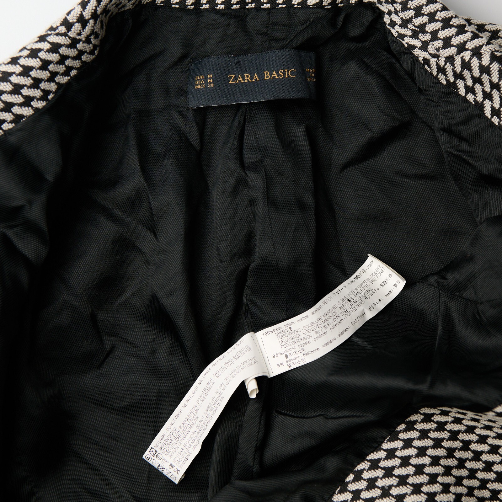 Zara Basic Blazer Women's M Structured Houndstoot… - image 10