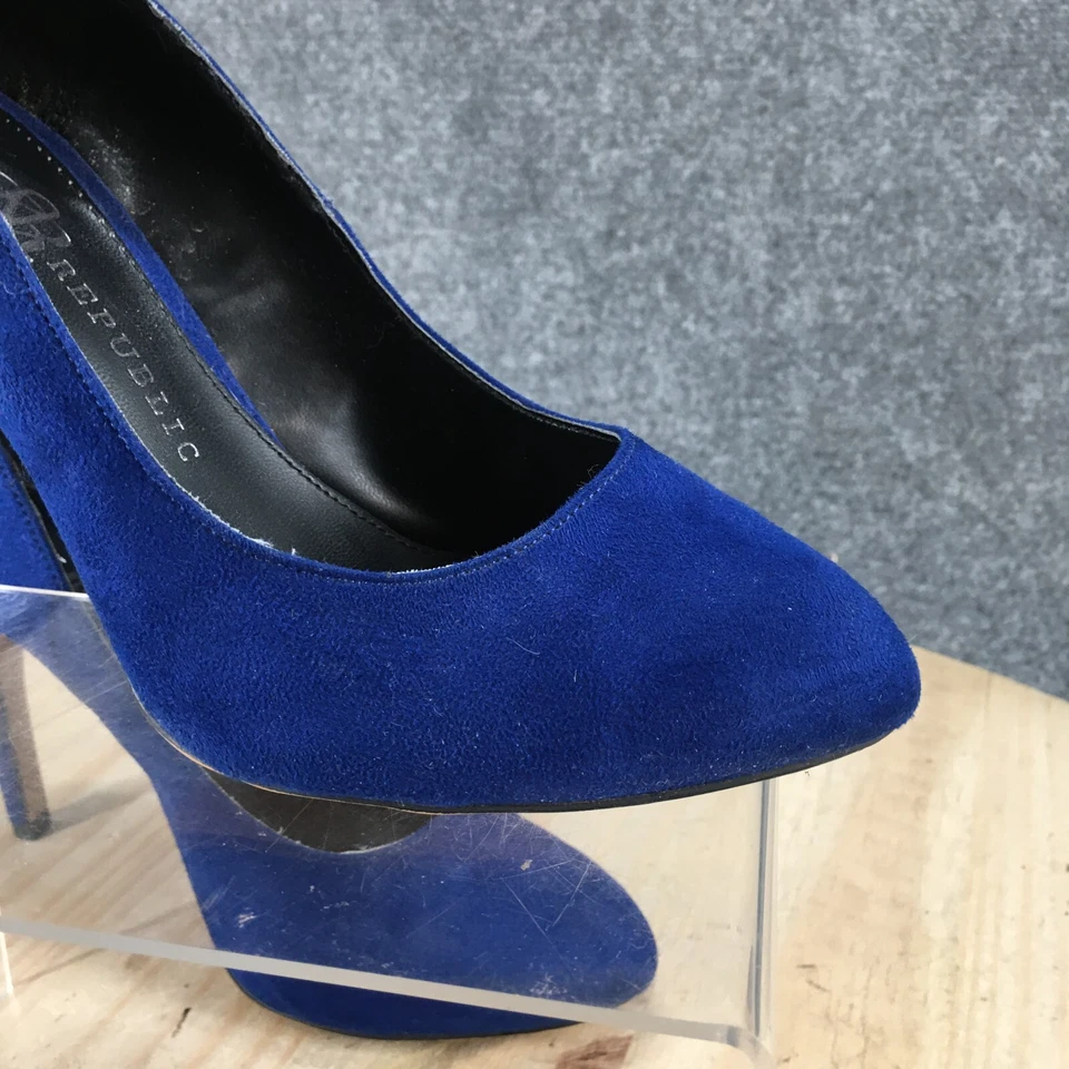 Zapatos de tacón Rock Republic para mujer 8 M Gwen informales sin cordones tela azul aguja Foto 4 de 4