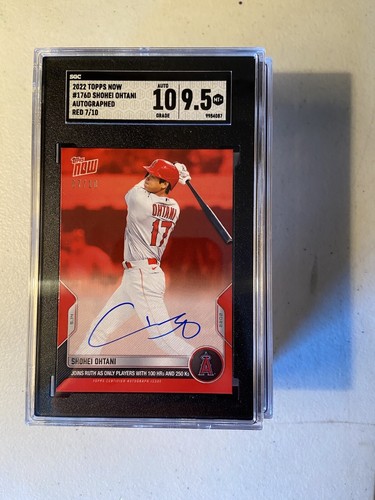 2022 Topps Now #176D Shohei Ohtani Autographed Red 7/10