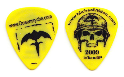 Queensryche Michael Wilton Gelb Gitarre Pick - 2009 Amerikanisch Soldat Tour