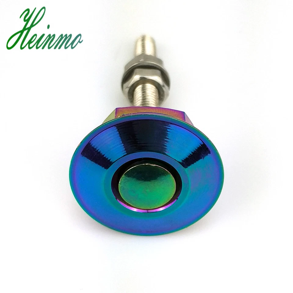 Neo Cromo Estilo JDM Pulsador Billet Capucha Pasadores Bloqueo Clip Kit Coche Pin Rápido Foto 4 de 4