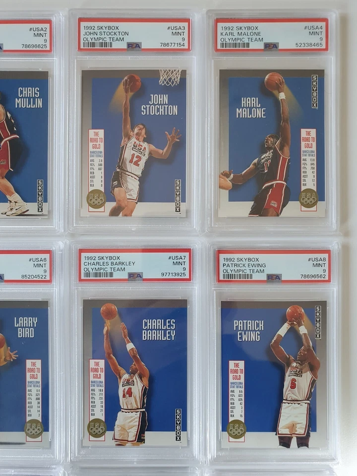 1992 Skybox USA Olympic Team COMPLETE 12 Card Set ALL PSA 9 - Jordan + Magic - Image 3 of 4