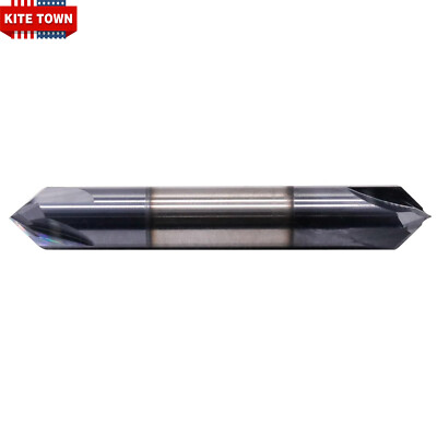 3/8'' 4 Flute 90 Degree Carbide Chamfer Mill - Double End - AlTiN Coated