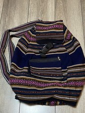 Boho Hippie Festival Drawstring Bag Backpack Woven Textile Baja Style Aztec