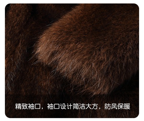 Long Mink Fur Coat Men's Winter Thick Business Casual Faux Mink Fur Grass Coat - Picture 19 of 25