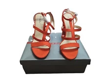Orange Platform Sandal Heels Eva & Zoe Sz 11
