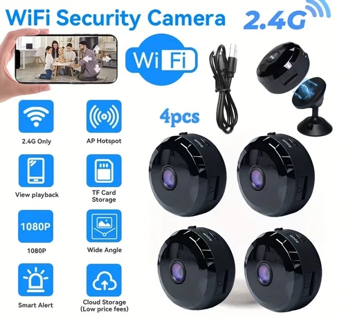 4pcs Mini Camera Wireless Wifi IP Home Security HD 1080P DVR Night Vision