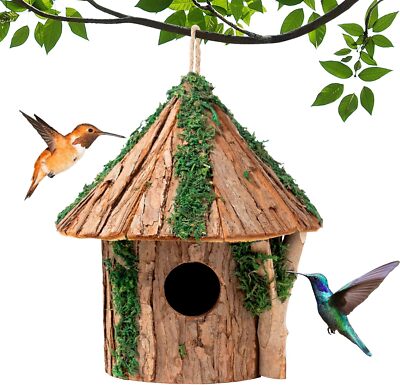 Premium Wooden Bird House Cedarwood Hanging Birdhouse with Predator Guard