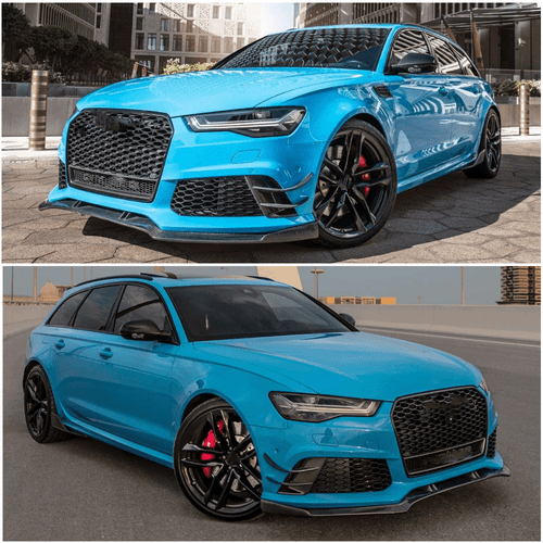 For Audi A6 RS6 RS7 C7 12-15 Real Carbon Front Bumper Splitter Canards Fins Lip - Picture 3 of 12