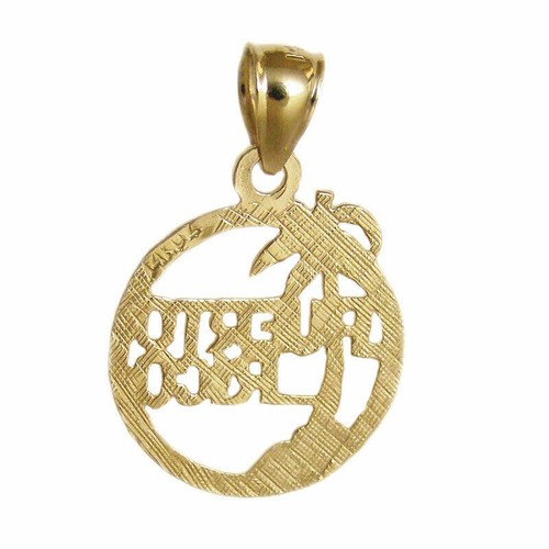 14k Yellow Gold Puerto Rico Island Pendant Charm - Picture 3 of 9