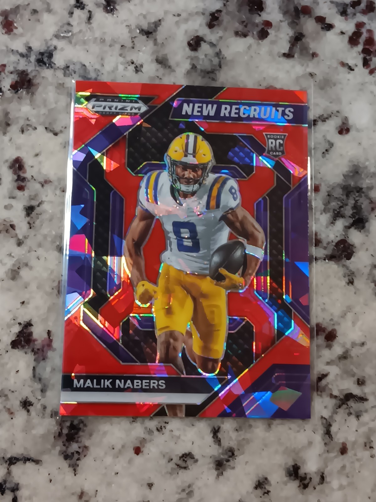 Malik Nabers 2024 Panini Prizm Draft Picks New Recruits Red Ice #NR-MNS Giants