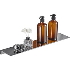 16 Inch Stainless Steel Wall Mounted Floating Shelf Adhesive Room Decor