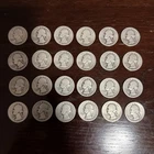 Pre-1964 Lot of 24 Washington 90% Silver Quarters AU or better. All In 1930s.
