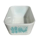 Vintage Pyrex Oven Ware 1  1/2Pt 502 Amish Butterprint Turquoise  Loaf Pan