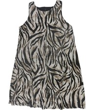Kasper Womens Animal Print Swing Dress, beige, Petite, PS