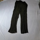 Citiknits Pleated Crinkle Elastic Waist Pants Medium Olive Green Textured — photo 2