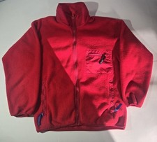 Vintage 80s Patagonia Zip Up Fleece Bomber Jacket Red Womens M Made USA Jumper