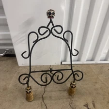 Whimsical Display Stand, Book, Cookbook Holder, Black Metal, Resin Accents