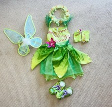 Disney Tinkerbell Fairy Costume Dress sz 4 W/Wings, Tiara, Gloves  Booties