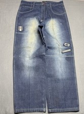 Southpole Authentic Collection Wide-Leg Jeans Mens 38x34 Y2K Hip Hop Denim Retro