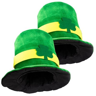 Evankin St Patricks Day Hats Green One Size Fits Most, 2pcs Clover 