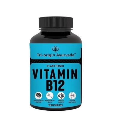 Tri-Origin Plant-Based Vitamin B12 (120 tablets) Nerve, Stress and Brain Health