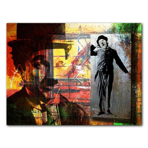 Ready2HangArt Chaplin by Alexis Bueno - Vibrant Graphic Art Print on Premium Acrylic, Modern Wall Decor for Home or Office