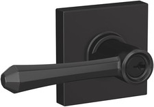 Schlage F51A LAT 622 CEN Latitude Lever Century Rose Keyed Entry - Matte Black